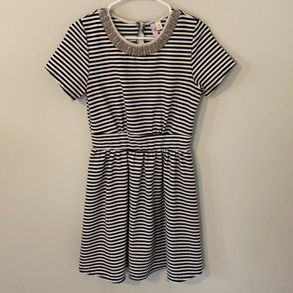 Blue and white striped dress. Size medium